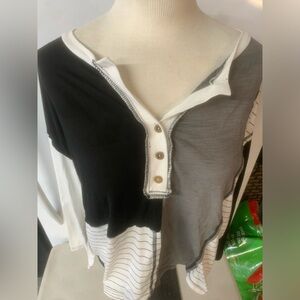 Stylish Black and Gray Women's Top